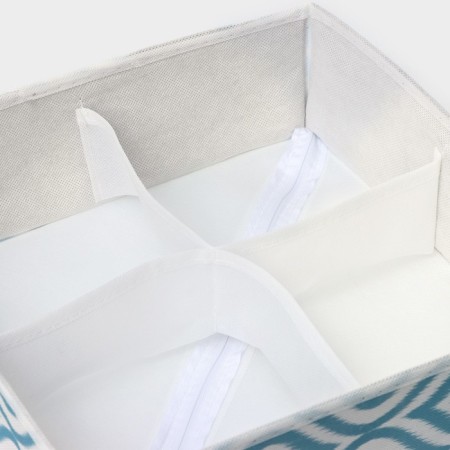 Organizer for storing linen “Laguna”, 4 cells, 29 × 29 × 10 cm, turquoise color-3