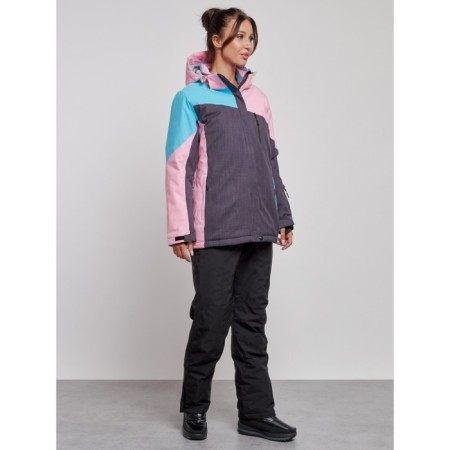 Ski costume female winter, size 54, pink color-2