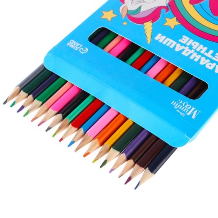Color pencils, 18 colors, trihedral, Minnie Mouse and Unicorn-2