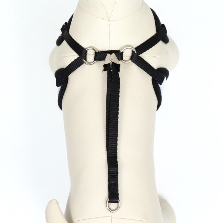 A set with a soft harness with a bow "Cell", L, leash 120 x 1.5 cm, og 35-50 cm, black 96837-6