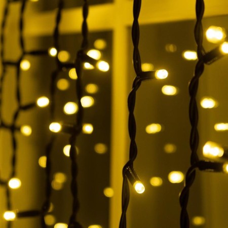 Garland "Curtain" 2 x 6 m, IP65, UMS, dark rubber thread, 1440 LED, glow warm white, 220 V-2