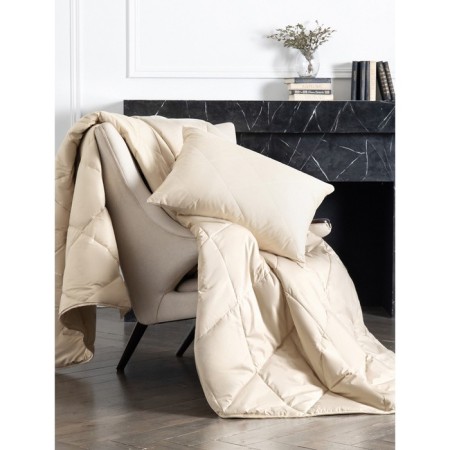 Desert Flower pillow, size 50x70 cm, camel wool, plain, beige-1