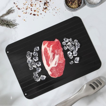 A baking sheet for defrosting products of a shade, 29.5 × 20.5 cm, black color