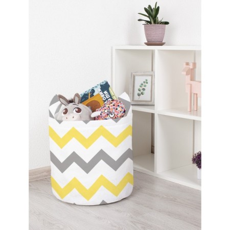Basket for toys "Zigzag changes, size 35x35 cm