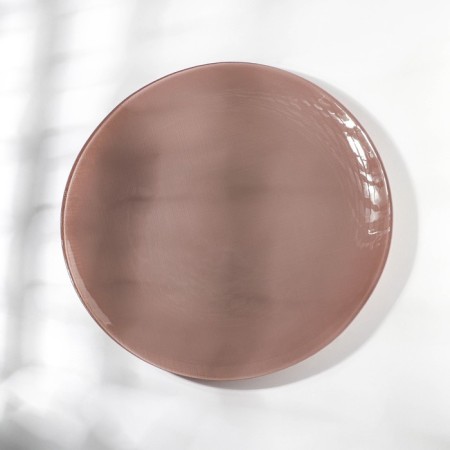 Mokko plate, glass, d = 28 cm, brown color-1