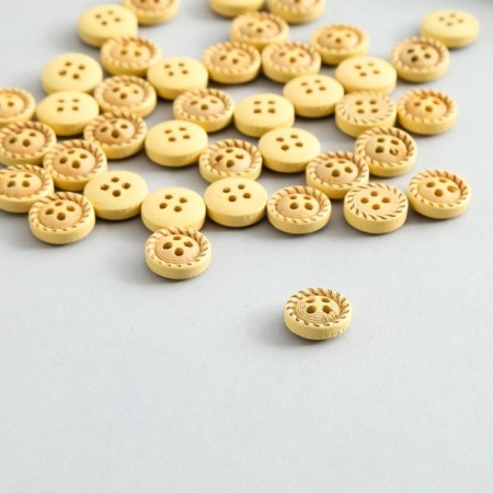 Buttons wood for creativity 4 punctures "Circle stitches" set 40 pcs 1.2x1.2x0.3 cm