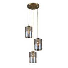 Светильник подвесной Citilux «Эмир» CL467033, 30х30х120 см, 3х75Вт, E27, цвет коричневый