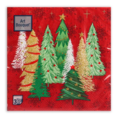 New Year's napkins Paper Art Bouquet "ate red", 3 layers, 33x33 cm, 20 pcs-1