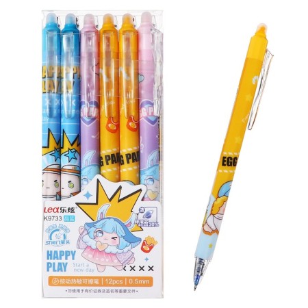 Gel handle with erased ink Calligrata, 0.5mm, blue rod, mix