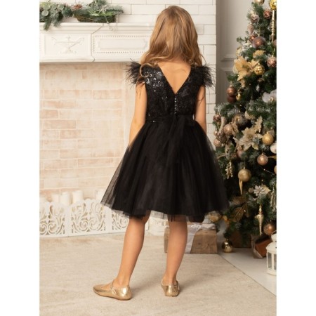 Платье для девочки «Николь», рост 110 см, цвет чёрный-8