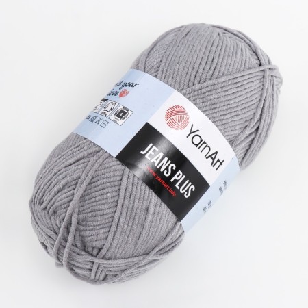 Yarn "Jeans Plus" 55% cotton, 45% acrylic 160m/100g (46 gray)-1