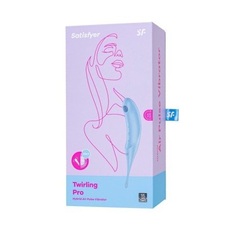 Vacuum-wave contactless stimulator of the Satiffyer Twirling Pro clitoris, silicone, blue color-12