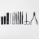 Manicure set, 12 items, in a case, black