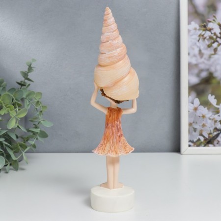 Souvenir Polystone "Girl with a shell" 23.5x6x7.5 cm-2