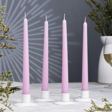A set of antique candles, 2.3x 24.5 cm, 5 hours, 55 g, 4 pieces, lilac