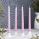 A set of antique candles, 2.3x 24.5 cm, 5 hours, 55 g, 4 pieces, lilac