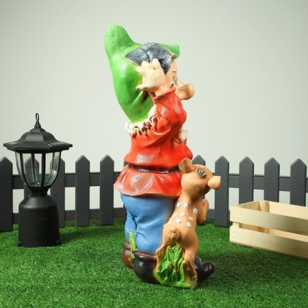 Garden figure "Dwarf with a deer" 19x26x50 cm mix-4
