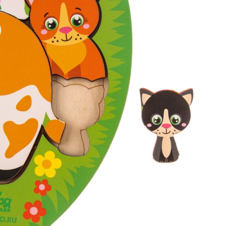 Logical puzzle "Animals and cubs", D = 20 cm-3