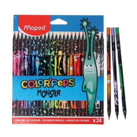 Color pencils 24 colors Maped Color’Peps Black Monster, plastic