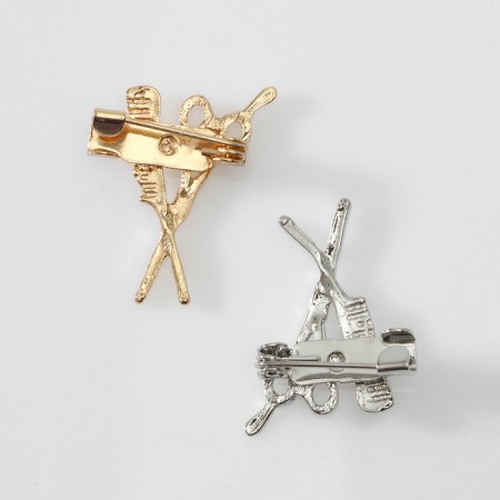 Brooch "hairdresser" mini, color mix (indivisible packing 12 pcs., Price per pcs.)-1