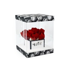 Box with a vase and PVC windows folding “black and white aesthetics”, 23 x 30 x 23 cm