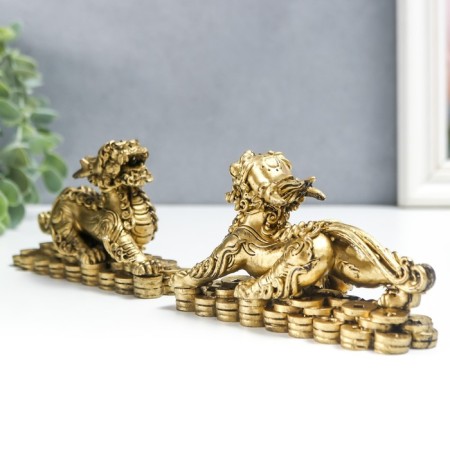 NECK Polystone for bronze "Kirina on Chinese coins" set 2 pcs 6.8x4x12 cm-1