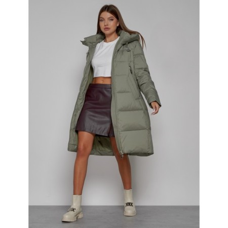 Coat insulated winter female, size 42, green color-10