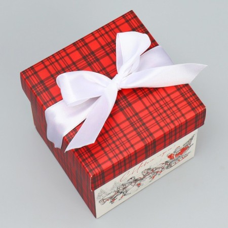 Folding box "Troika", 10 x 10x 10 cm, new year-2