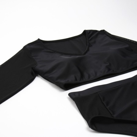 Separate female swimsuit with long sleeves minku black color, size 42-6