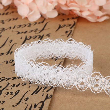 Capricon lace, 15 mm × 10 ± 1 m, white color-3
