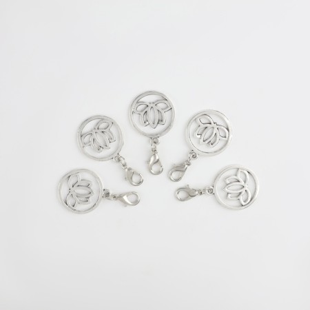 Markers for the loops "Lotus", d = 20 mm, 5 pcs, silver color-2