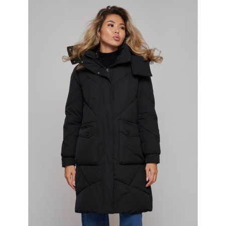 Coat insulated winter female, size 50, black color-8