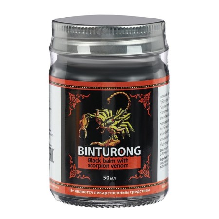 Black balm for Binturong joints with scorpion poison, with radiculitis, rheumatism and osteochondrosis, 50 g