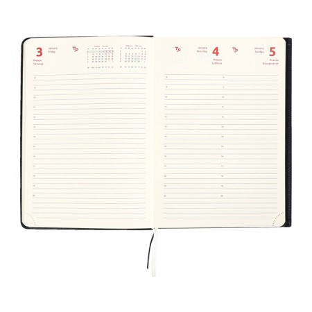 Dated diary 2024 A5 176 sheets, Devente.tudor, solid cover of artificial leather, lies, cream block 70 g/m2, black-15