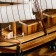 The ship "Carista" is three -masted with white sails, 40*5.5*33cm