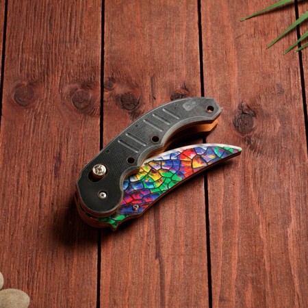 Wooden souvenir "Automatic folding knife" multi -colored vintage-2