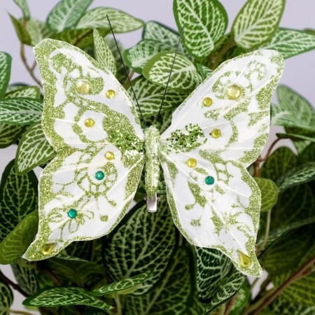 Decor on the clothespin "Butterfly", green, 13 cm-1