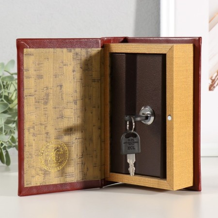 Safe-book wood, leatherette "Angel plays on the mandolin" embossing 17x11x5 cm-1