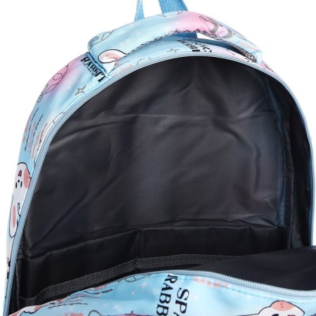 School backpack from textiles 2 of the lightning department, 4 pockets, blue color-5