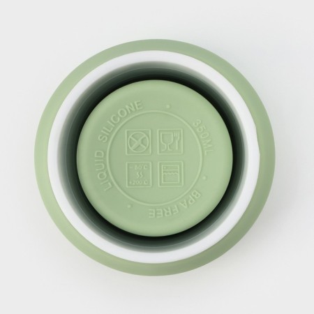 A folding cup with a lid of the share “with you”, 350 ml, 8.5 × 14 cm, pistachio color-6