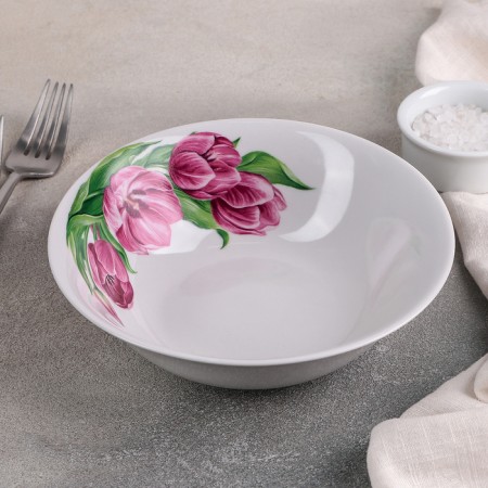Pink Tulips salad bowl, 570 ml, d = 17.5 cm