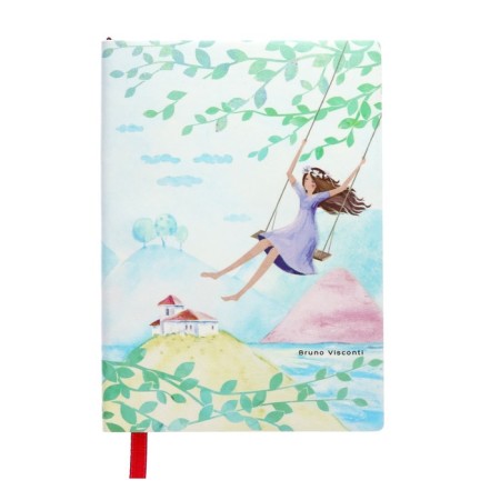 Note book A6, 64 sheets in the Flex Journal line, artificial leather cover, lies, tinted block 80 g/m2, mix-7