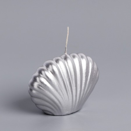 Figure candle varnished in a gift box "shell", 3.2x4.5 cm, silver-2