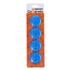 Board magnets, D-4 cm, set 4 pieces, blister, blue