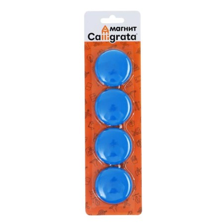 Board magnets, D-4 cm, set 4 pieces, blister, blue