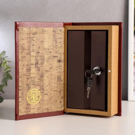 Safe wood book "esthete" leatherette 21x13x5 cm-2