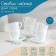Tea service Avvir Carve, 12 items: 6 cups 190 ml, 6 saucers, glass ceramics, white color