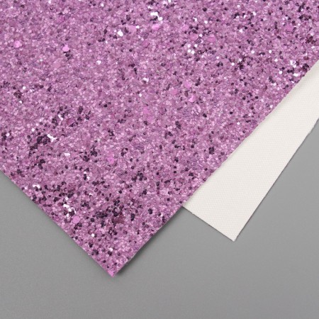 Sheet for creativity claims. Kozh "Large sparkles" Light purple sheet 33x20 cm thick 0.84 mm
