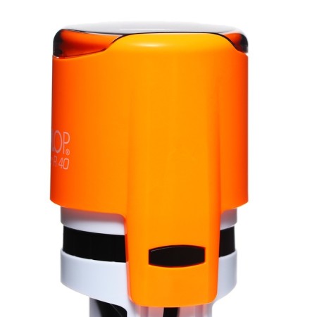 Equipment for round printing Automatic Colop Printer R40, diameter 41.5 mm, with a lid, orange neon case-4