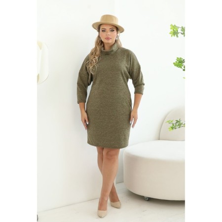 Women's dress, size 52, green color-1